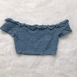 blue crop top